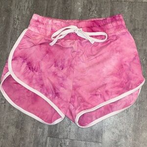 Pink tie dye dolphin shorts
